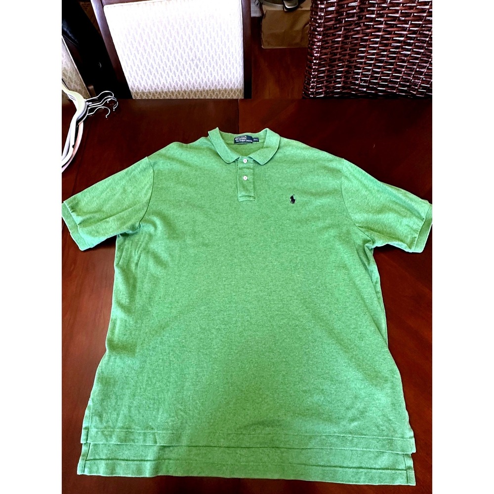 Polo Ralph Lauren Mens XXL Green Pique Short Sleeve Pony Logo Polo Shirt